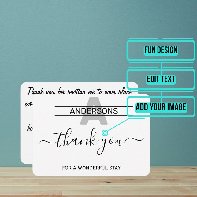 Carte De Remerciements Merveilleux séjour (After enjoying excellent hospitality from your friends it is a must to send the host a thank you.)