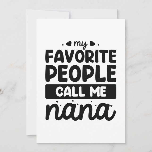 Carte De Remerciements Mes Gens Préférés M'Appelent Nana (Devant)