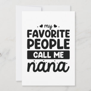 Carte De Remerciements Mes Gens Préférés M'Appelent Nana