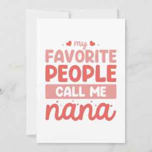 Carte De Remerciements Mes Gens Préférés M'Appelent Nana