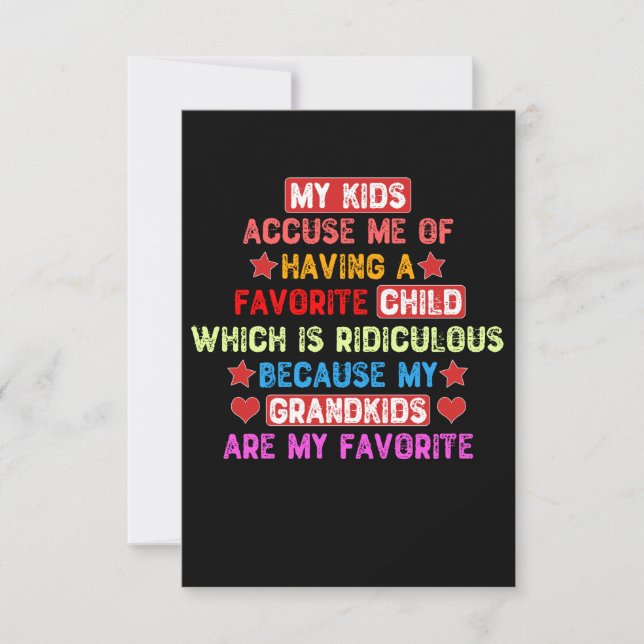 Carte De Remerciements Mes petits-enfants sont mes préférés - Grand-mère (Devant)