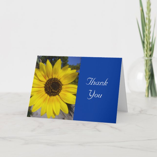 Carte De Remerciements message de tournesol (Devant)
