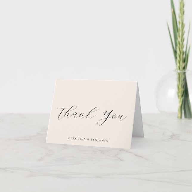 Carte De Remerciements Message Mariage de calligraphie ivoirienne élégant (Devant)