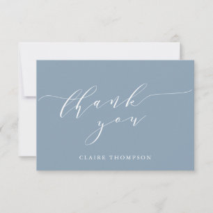 Carte De Remerciements Message personnalisé de Fête des mariées bleue dus
