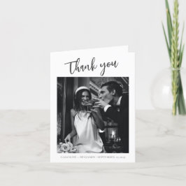 Carte De Remerciements Message personnalisé d'image Mariage moderne minim