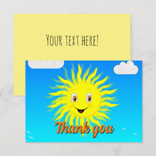 Carte De Remerciements Message personnalisé Sunshine