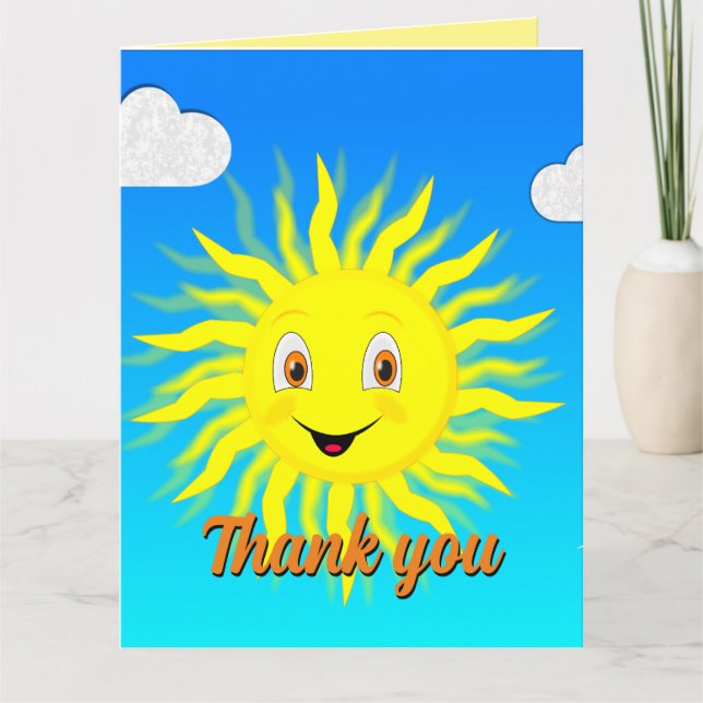 Carte De Remerciements Message personnalisé Sunshine (Devant)