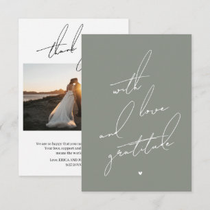 Carte De Remerciements Message pré-imprimé avec amour et gratitude 