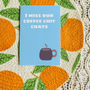 Carte De Remerciements Message 'Tu me manques' avec une tasse fumante des