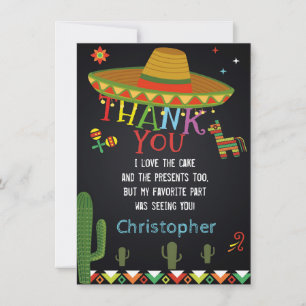 CARTE DE REMERCIEMENTS MEXICAIN DE FIESTA