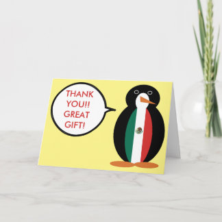 Carte De Remerciements Mexican Flag Talking Ms. Penguin