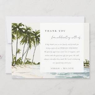 Carte De Remerciements Miami Florida Aquarelle Palm Mariage paysage