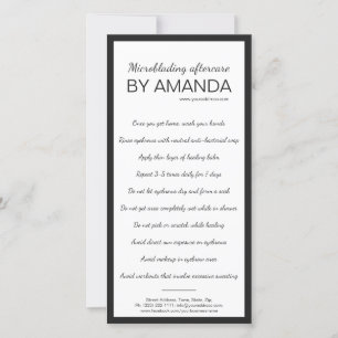 Carte De Remerciements Microbling Aftercare Simple Blanc Noir Boder