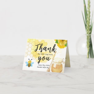 Carte De Remerciements Miel sucré aux fleurs Première abeille Un annivers