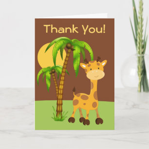 Carte de remerciements mignon de girafe