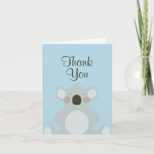 Carte de remerciements mignon d'ours de koala