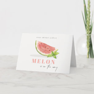 Carte De Remerciements Mignon Notre Petit Melon Aquarelle Rouge Baby Show