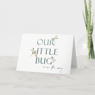 Carte De Remerciements Mignonne Notre petit Baby shower Bleu Bleu de libe