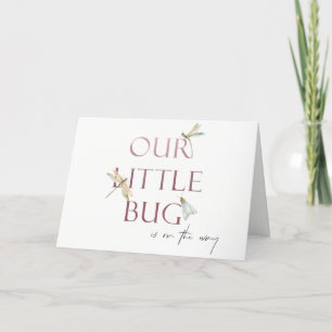 Carte De Remerciements Mignonne notre petit Baby shower de libellules ros