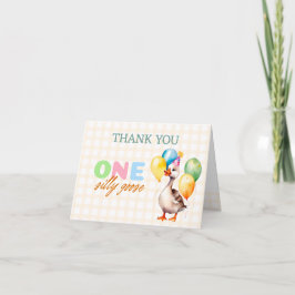 Carte De Remerciements Mignonne One Silly Goose 1er anniversaire Sexe Neu