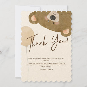 Carte De Remerciements Mignonne Ours Nous Pouvons Attendre Baby shower Se