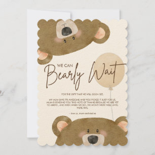 Carte De Remerciements Mignonne Ours Nous Pouvons Attendre Baby shower Se