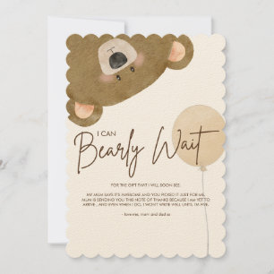 Carte De Remerciements Mignonne Ours Nous Pouvons Attendre Baby shower Se