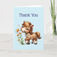 Mignonne Pony Mange Manger Des Marguerites