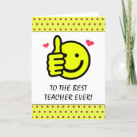 Mignonne pouces vers le haut Smile Face enseignant