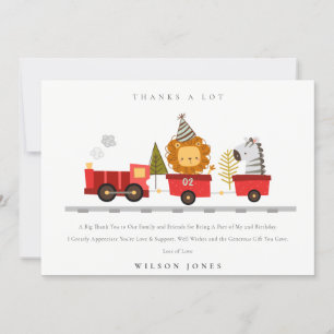 Carte De Remerciements Mignonne Red Woodland Animal Train N'Importe Quel
