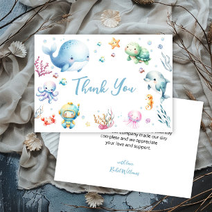 Carte De Remerciements Mignonne Sous le Baby shower marin