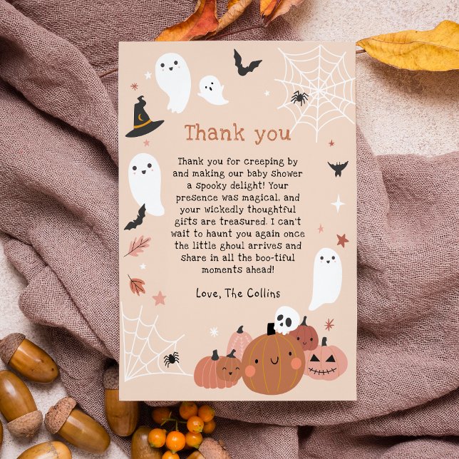 Carte De Remerciements Mignonne Un Petit Baby shower D'Halloween Boo (Créateur téléchargé)