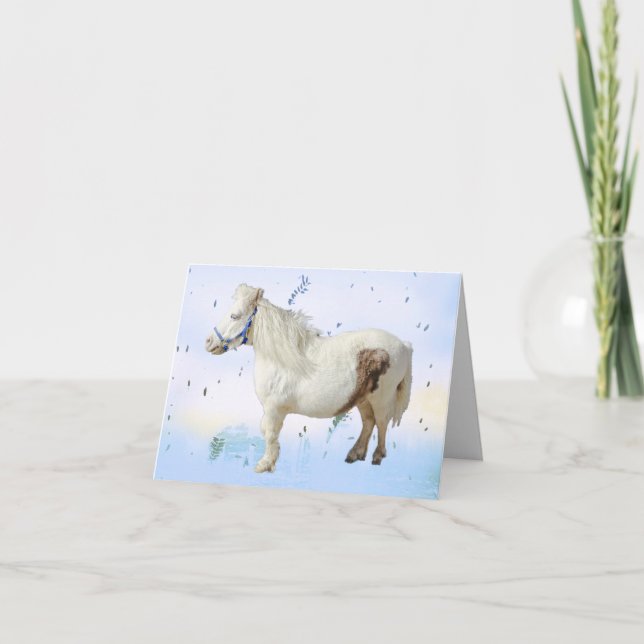 Carte De Remerciements Miniature cheval poney mini animal de ferme (Devant)