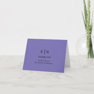 Carte De Remerciements Minimal et chic Mariage violet