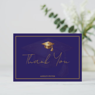 Carte De Remerciements Minimal Graduation Cap Tassel