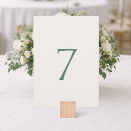 Carte De Remerciements Minimal Sage Green Wedding Table Number Card
