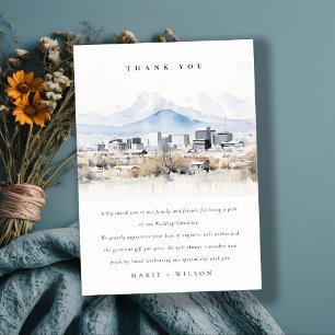 Carte De Remerciements Minimal Salt Lake City Utah Watercolor Mariage