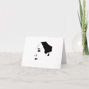 Carte De Remerciements Minimalisme Visage Croquis Fille Dame