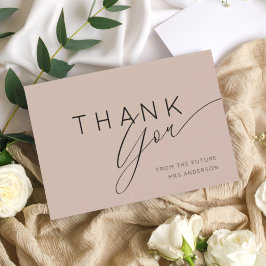 Carte De Remerciements Minimalist Dusty Rose Thank You Bridal Shower