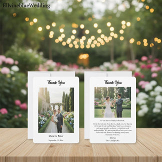 Carte De Remerciements Minimalist Elegant Typography 2 Photos Thank You