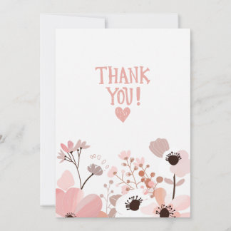 Carte De Remerciements Minimalist Floral Thank You Card