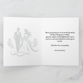 Carte De Remerciements Minimalist Heart Wedding Thank You Card – Custom