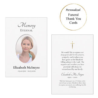 Carte De Remerciements Minimalist Photo Orthodox Christian Memorial