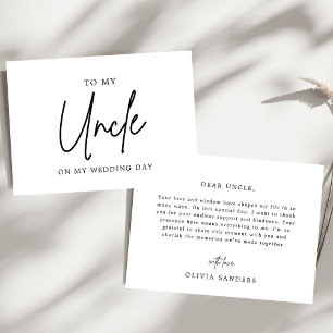 Carte De Remerciements Minimaliste À mon oncle le jour de mon mariage