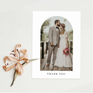 Carte de remerciements minimaliste de mariage phot