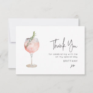 Carte de remerciements minimaliste de vin de cockt
