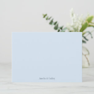 Carte De Remerciements Minimaliste Light Soft Blue Élégant Mariage Sur Me