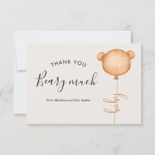Carte De Remerciements Minimaliste Quelqu'Un De Béary Baby shower Ballons