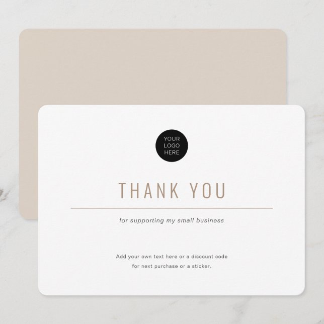 Carte de remerciements Minimaliste-Simple-Business (Devant / Derrière)
