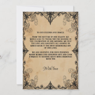 Carte De Remerciements Minimaliste Simple Script vintage horreur gothique